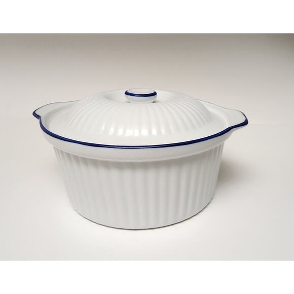 BIA Blanc De Table/Corningware Vintage Casserole Dish W/ Cobalt Blue Trim 9PCS - Picture 10 of 16